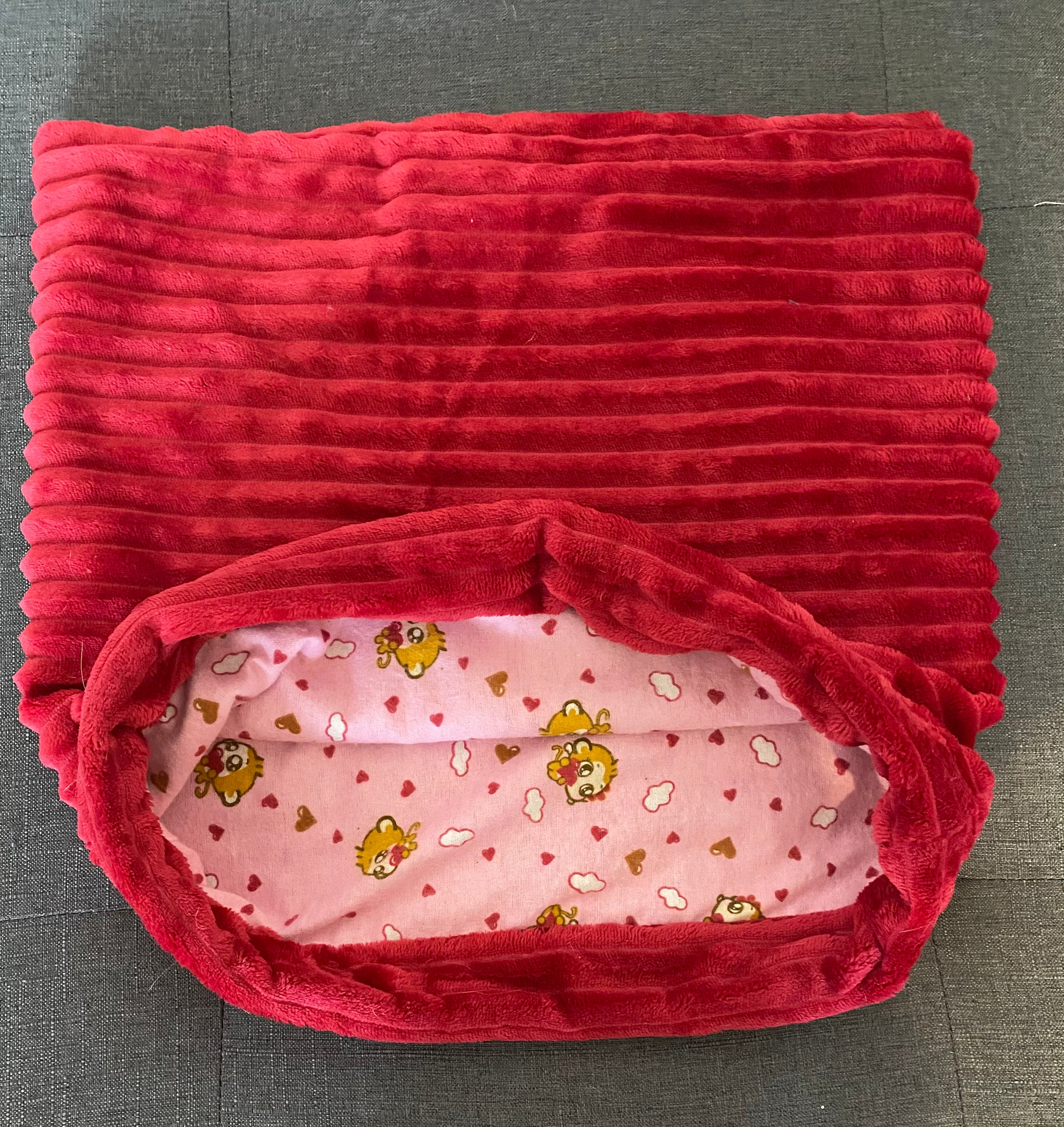 Reversible pink sleeping bag for pets Etsy
