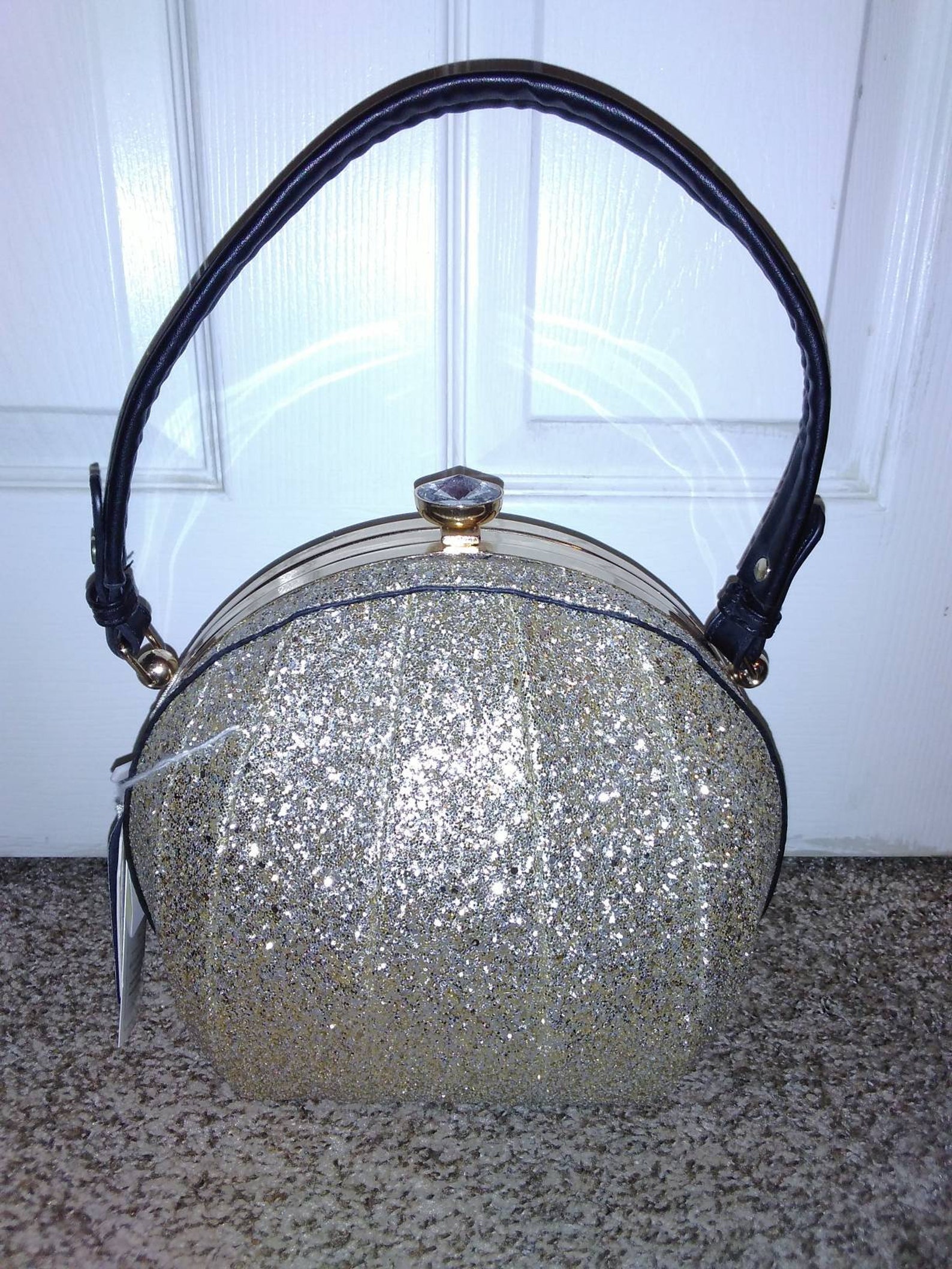 Silver sparkling handbag Etsy