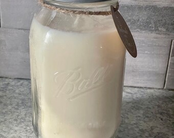 32 ounce mason jar - bourbon wood vanilla soy candle