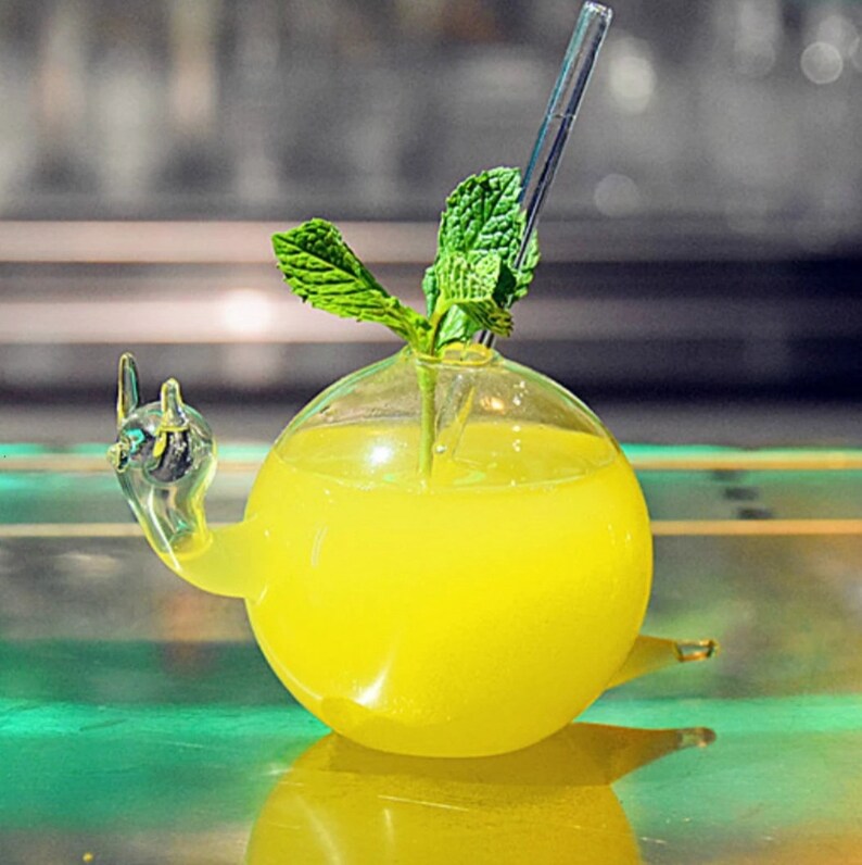 Unique Transparent Snail Shaped Cocktail Juice Smoothie Glass Etsy