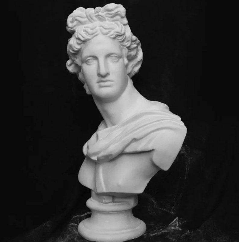 Apollo Greek Mythology Head Bust Statue Portrait Resin Etsy