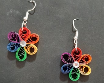 Paper Quilled Flower Earrings