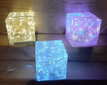 Resin Fairy Lights Cube