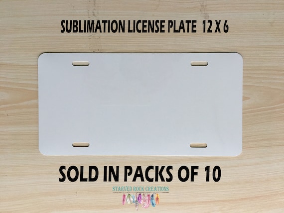 SUBLIMATION 10 Ea License Plate Blanks Wholesale, 12 X 6, Packs of