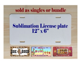 SUBLIMATION 10 Ea License Plate Blanks Wholesale, 12 X 6, Packs of 10, She  Shed, Garage, Man Cave Signs Cricut & Silhouette Crafts Too 