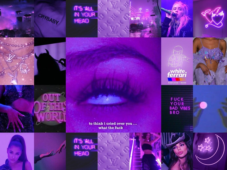 Neon Purple Aesthetic Collage