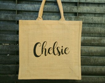 Bolso de compras / Bolso de mercado / Bolso de mano personalizado / Regalo personalizado / Bolso hecho a mano / Bolso de supermercado de yute para mujer / Bolso de supermercado natural reutilizable
