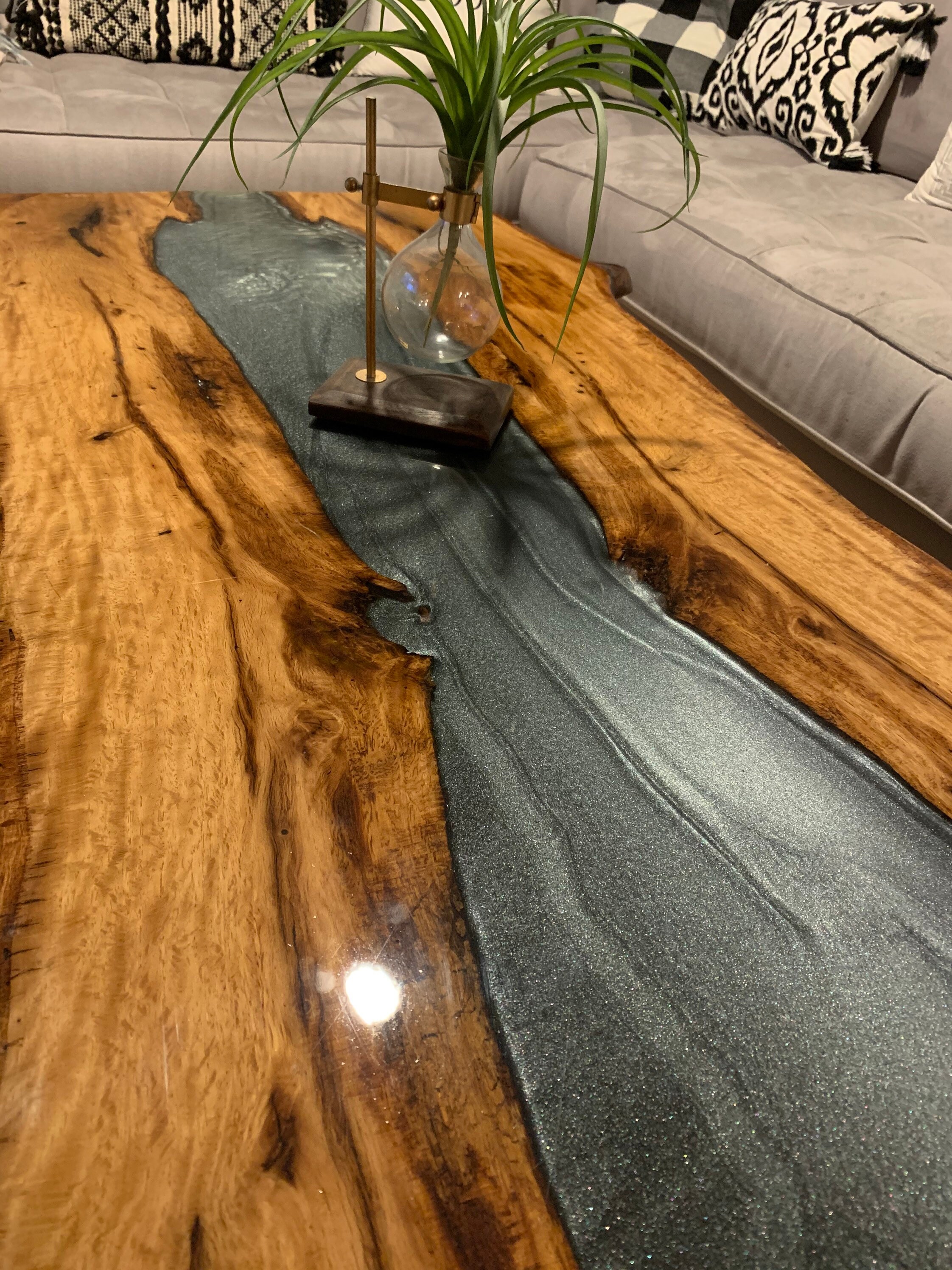 Coffee table live edge epoxy river Etsy