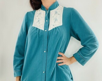 snap front house coat