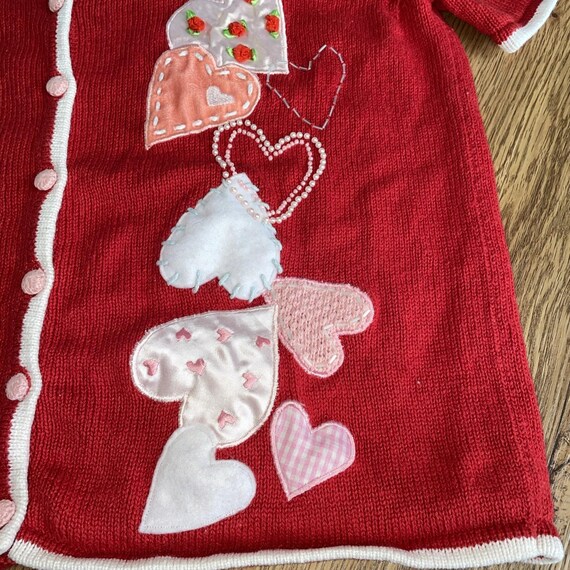 Patchwork Embroidered Grannycore Button Up Sweate… - image 5