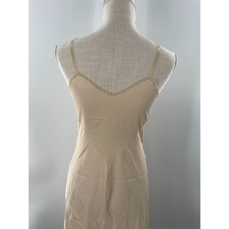 Vintage 50's 60's Beige Sexy Pin-Up Full Slip Chemise 31 Bust EVC image 6