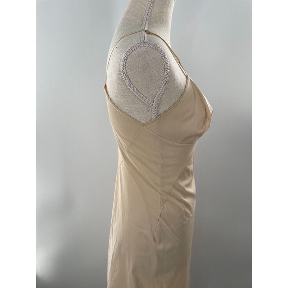 Vintage 50's 60's Beige Sexy Pin-Up Full Slip Che… - image 5