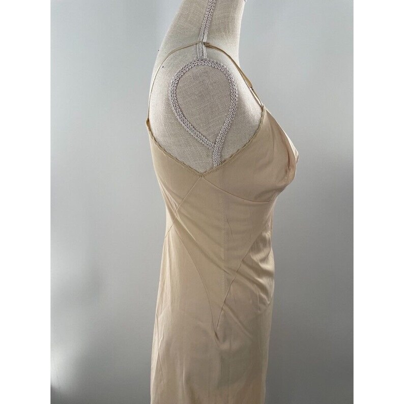 Vintage 50's 60's Beige Sexy Pin-Up Full Slip Chemise 31 Bust EVC image 5