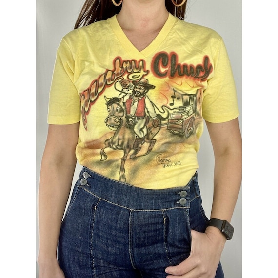 vtg Country Chuck Airbrush tshirt 80s usa mayo sp… - image 7
