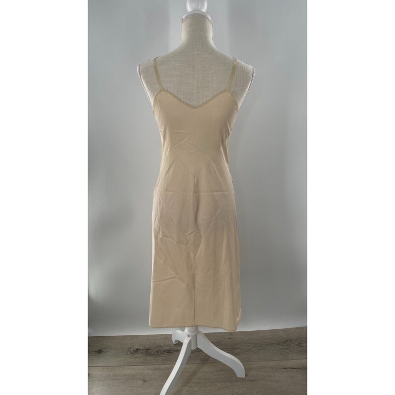 Vintage 50's 60's Beige Sexy Pin-Up Full Slip Chemise 31 Bust EVC image 7