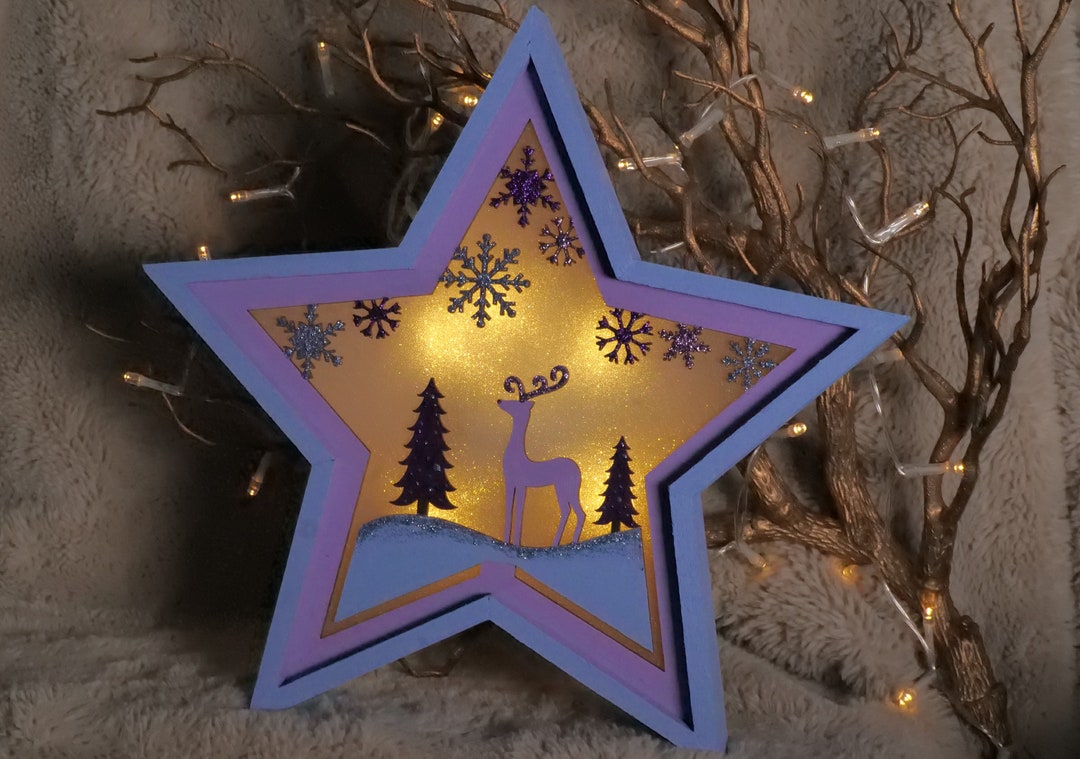 Free Standing Battery Operated Light up Star Christmas Decoration ...