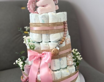 Baby Girl Diaper Cake