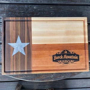 Texas Flag Cutting Board, Large Texas BBQ Chopping Block, Fathers Day Gift for Dad, Custom Gift for Him, Birthday Gift for Husband