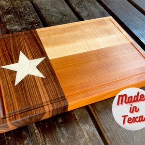 Texas Flag Cutting Board, State Flag Cutting Board, Christmas Gift for Husband, Handcrafted BBQ Chopping Block, Birthday Gift, Epoxy Board
