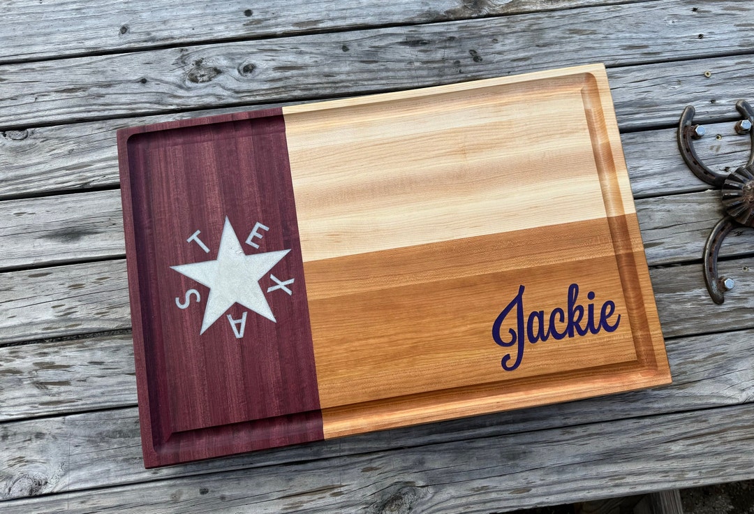 Rustic Texas State Flag TX Texan Kitchen Glass Cutting Board