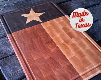 End Grain Texas Flag Chopping Block, State Flag Cutting Board, Fathers Day Gift, Christmas Gift for Husband, Anniversary Gift from Wife
