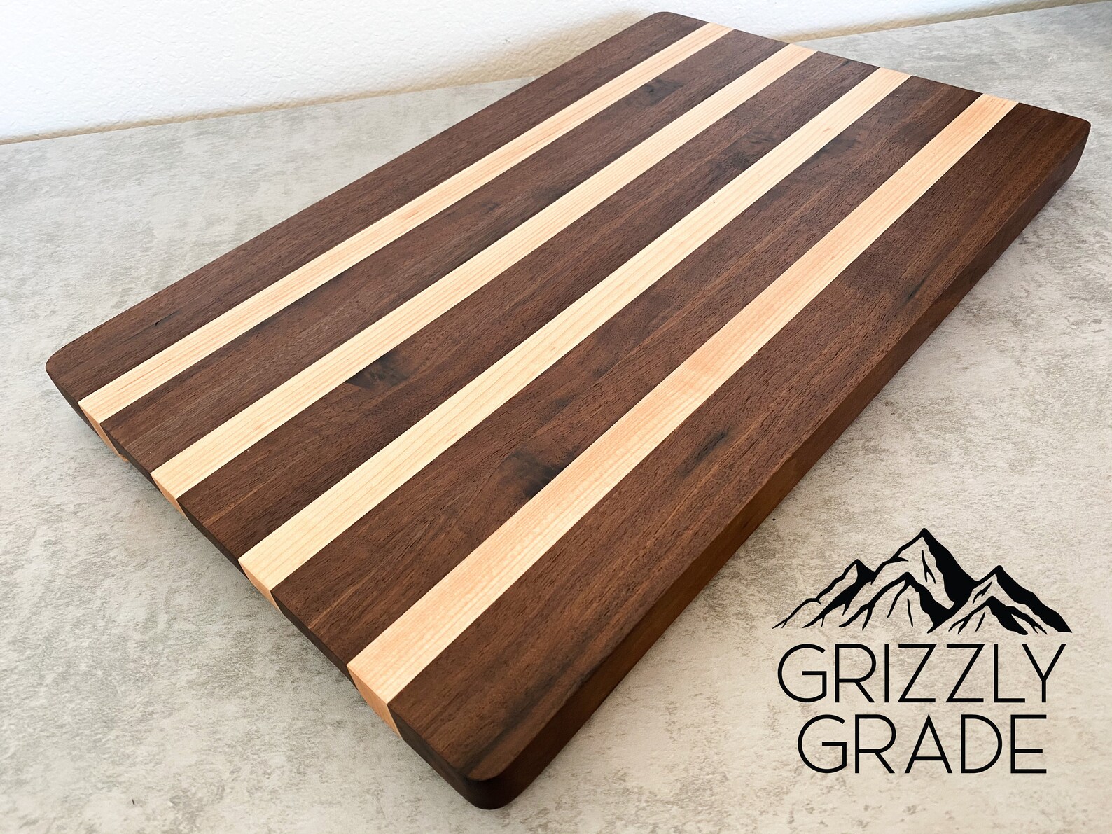 Walnut and Maple Cutting Board Edge Grain Cutting Board Etsy