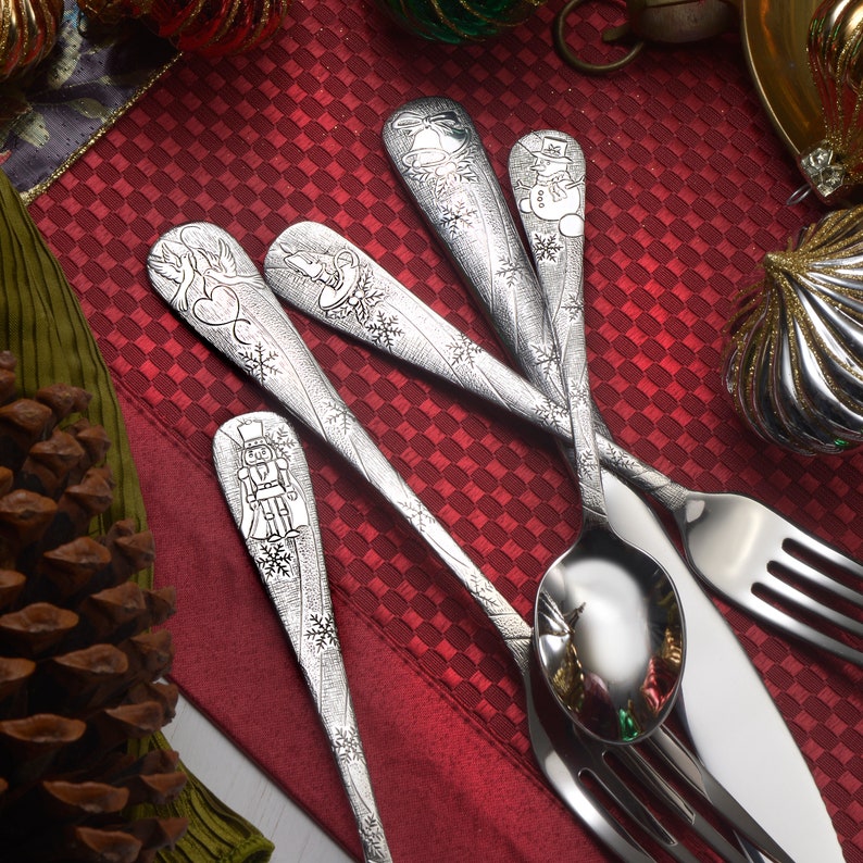 Holidays 20 piece flatware set service for 4 Made in USA Etsy