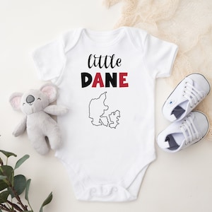 Little Dane - Macacão de bebê com mapa personalizado da Dinamarca