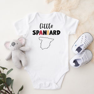 Kleiner Spanier - Personalisierte Spanien Karte Baby Strampelanzug