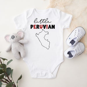 Little Peruvian - Custom Peru Map Baby Onesie, Baby Romper, Baby Bodysuit