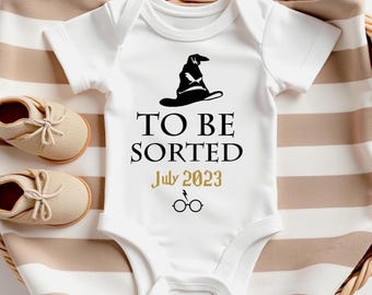 Para ser clasificado, body de bebé mágico, anuncio de embarazo mágico, revelación de género, futuro brujo/bruja, regalo para recién nacido, regalo para baby shower