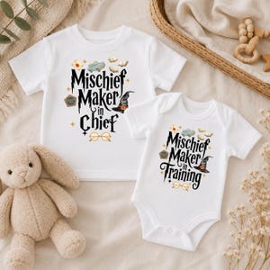 Mischief Maker In Chief, Training, Funny Wizard Bodysuit, Toddler Tshirt, Matching Sibling Set, Magical Baby Shower Gift, Gender Neutral