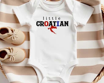 Little Croatian Baby Onesie®, Hrvatska Bodysuit, Baby Shower Gift, Newborn Present, Toddler T-shirt, Gender Neutral Clothing, Red Blue Flag