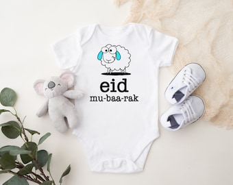 Eid Mu-baa-rak - Baby&#39;s First Eid - Custom Eid Baby Grow