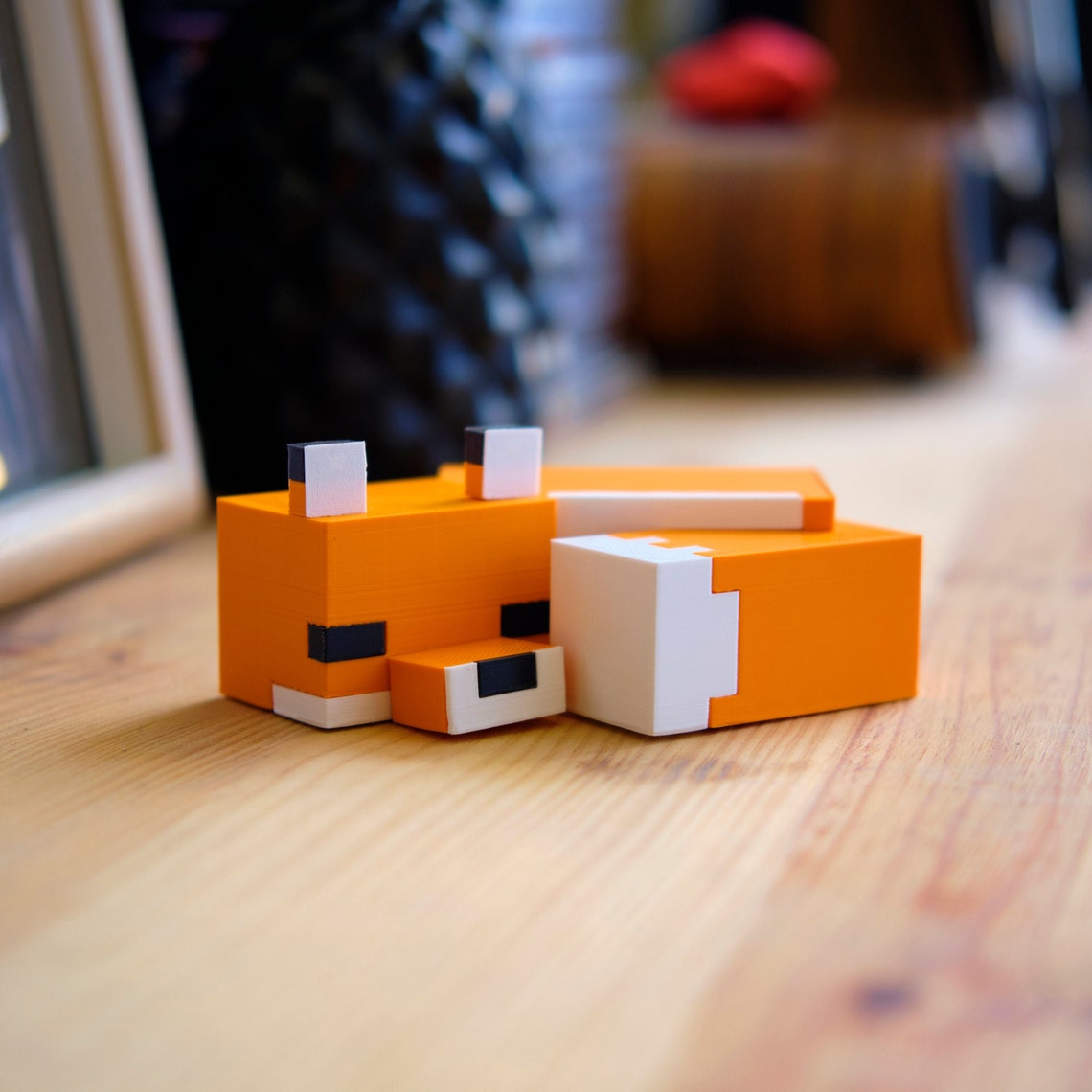 Minecraft Arctic Fox Papercraft Sleeping Arctic Fox Figure 3d Printed