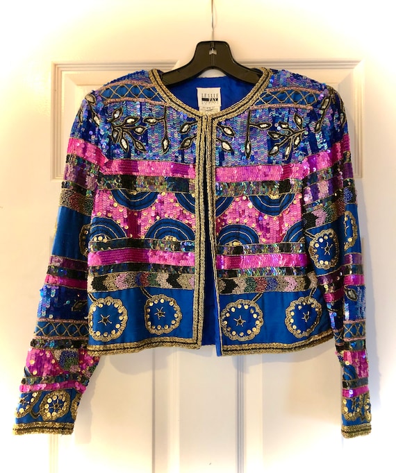 Crazy, festive, super fun 1980s blinged-out blazer