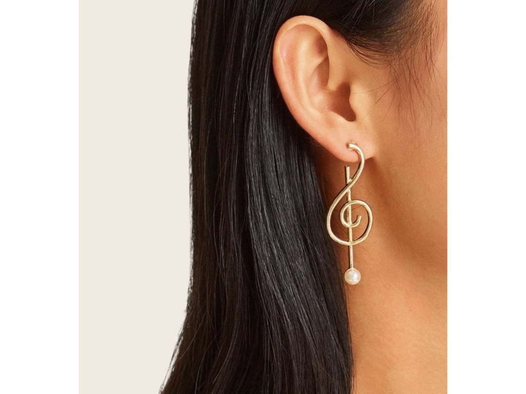 Musical Note Drop Earrings, Musical Earrings, Treble Clef Earrings ...