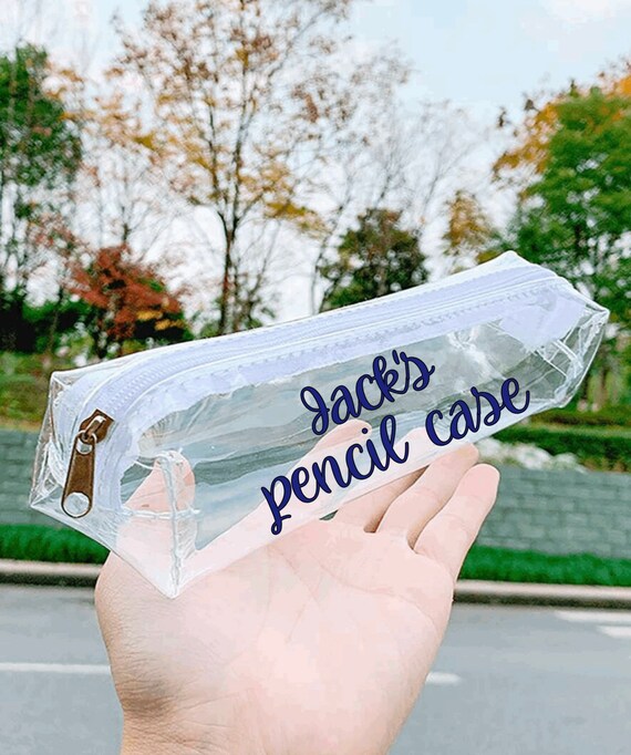 Personalised Clear Pencil Case, Clear Stationery Case - Etsy