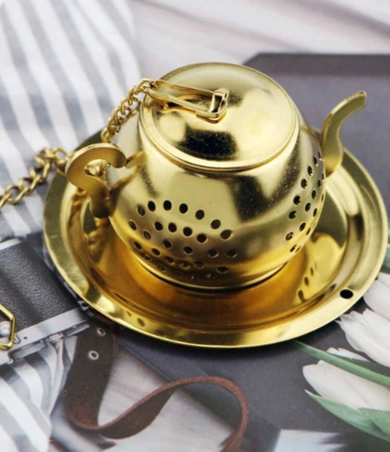 Tea Pot Tea Infuser Gold Tea Infuser Etsy UK