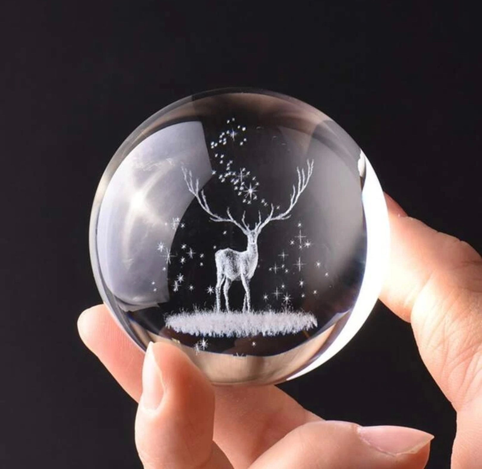 Waltz&F Crystal Ball Glass Sphere Display Buddha Paperweight Healing Meditation Ball with Clear Stand for Creative Gift 