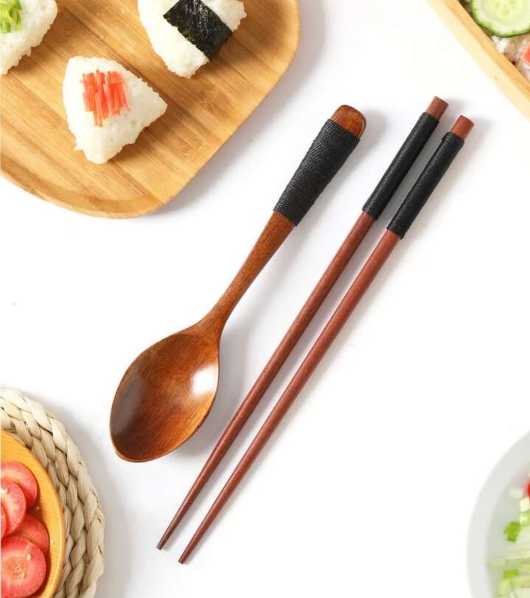 Wooden Chopsticks and Spoon Set Reusable Chopsticks Etsy UK