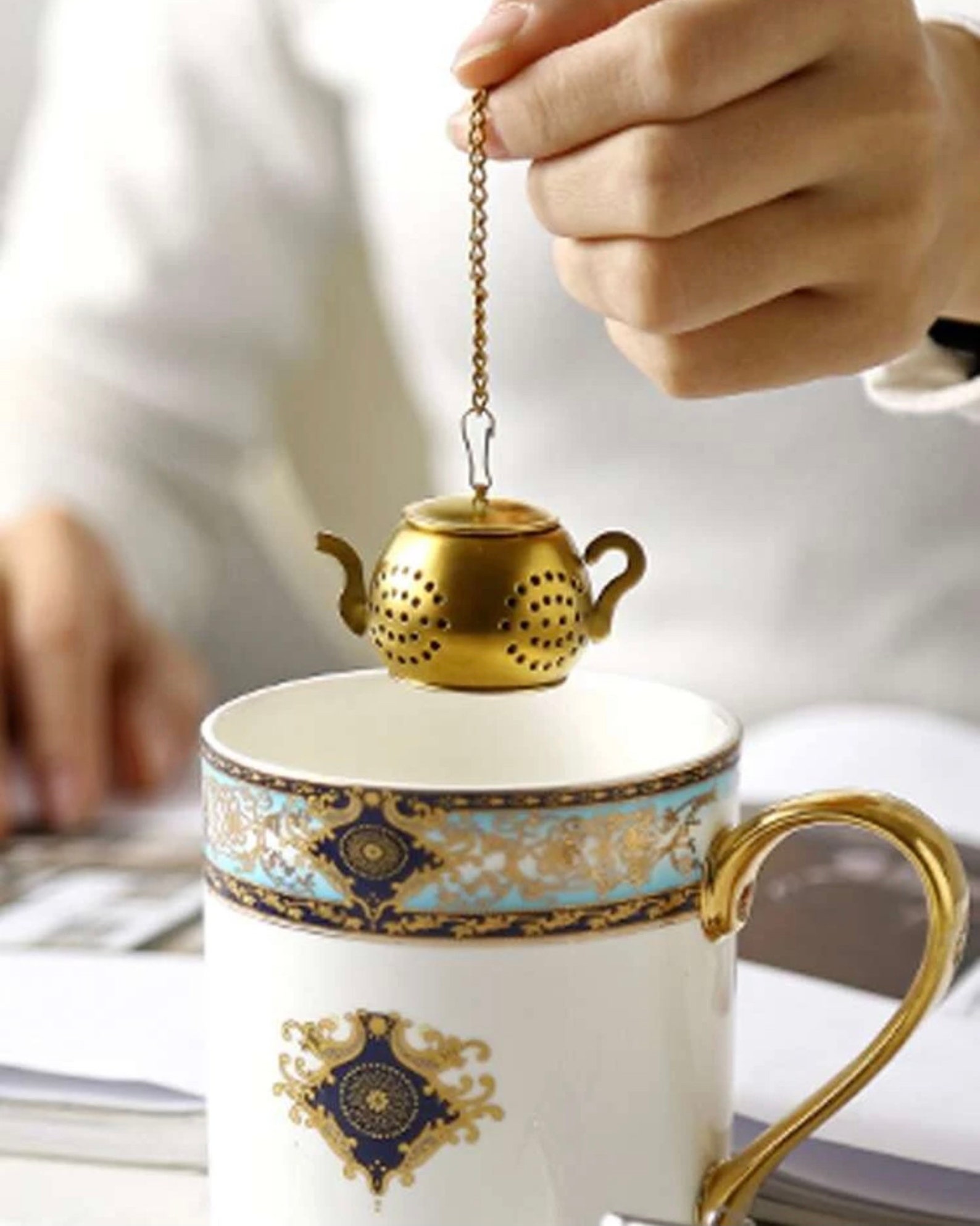 Tea Pot Tea Infuser Gold Tea Infuser Etsy UK