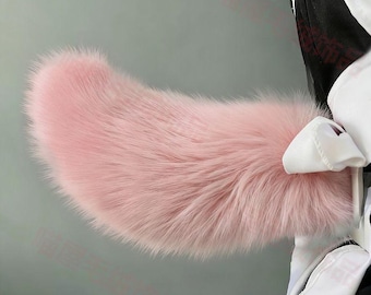 30cm Handmade Electric Furry Tail | Sound, Pat and Remote Control Cosplay Prop with Adjustable Transparent Belt & Brush-Rechargeable