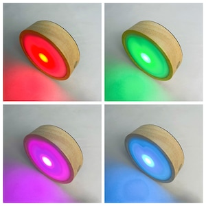 Dimmable Round Rechargable Design Wood Night Light Base for Crystal Art,Resin art craft,Resin Mold accessory