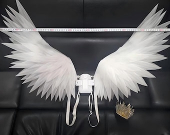 Small Size ：Handmade Angel Wings  | Wings for Halloween/Photoshoots/Cosplay/Wedding Aesthetic/ Event Decor-Electric Flapping
