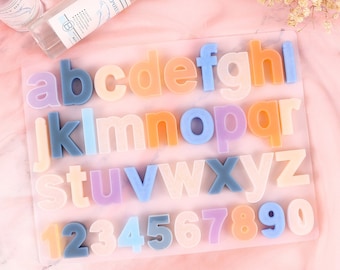 Moule à lettres minuscules alphabet en silicone à monter soi-même, décoration de moules à lettres, moule en silicone pour accessoires d'artisanat
