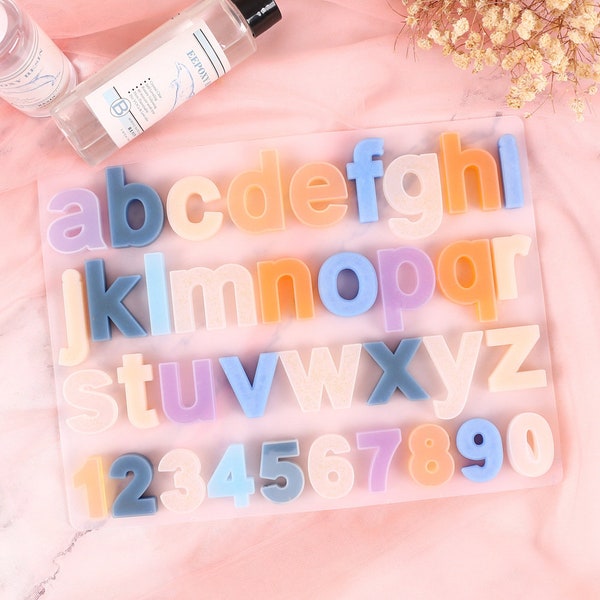 Moule à lettres minuscules alphabet en silicone à monter soi-même, décoration de moules à lettres, moule en silicone pour accessoires d'artisanat