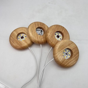 Smooth Round DIY Wood Night Light Base Light Base for Crystal Art,Resin art ,Acrylic Art... USB Cable