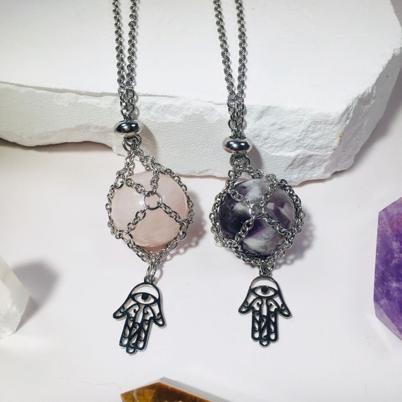 Collana Con Supporto In - Gabbia In Pietra Regolabile In
