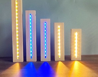 Different Size Rechargable DIY USB Wood Night Light Base for Crystal Art,Resin art ,Acrylic Board... Rechargable